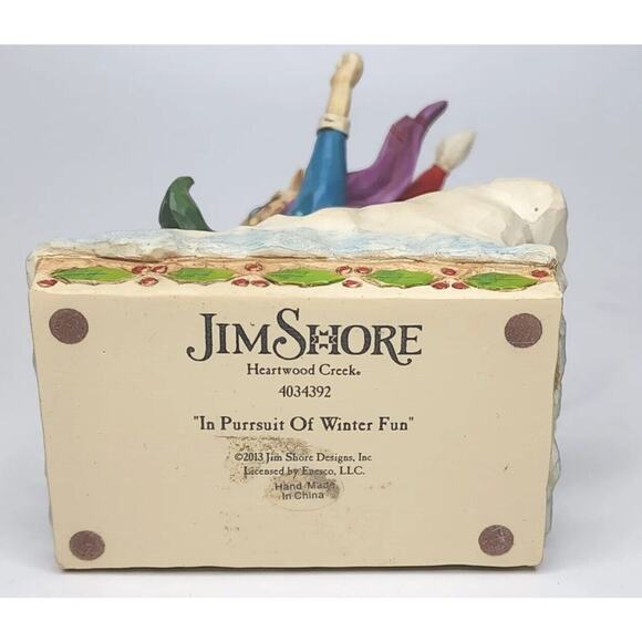 Jim Shore In Purrsuit of Winter Fun Sledding Kitty Cat Snow Fun U196 - Picture 6 of 6